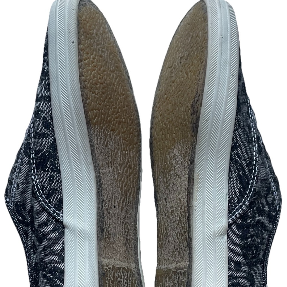 KEDS Vintage 90s Grey Floral SLIP-ON SNEAKERS Size 6.5 - Picture 4 of 11